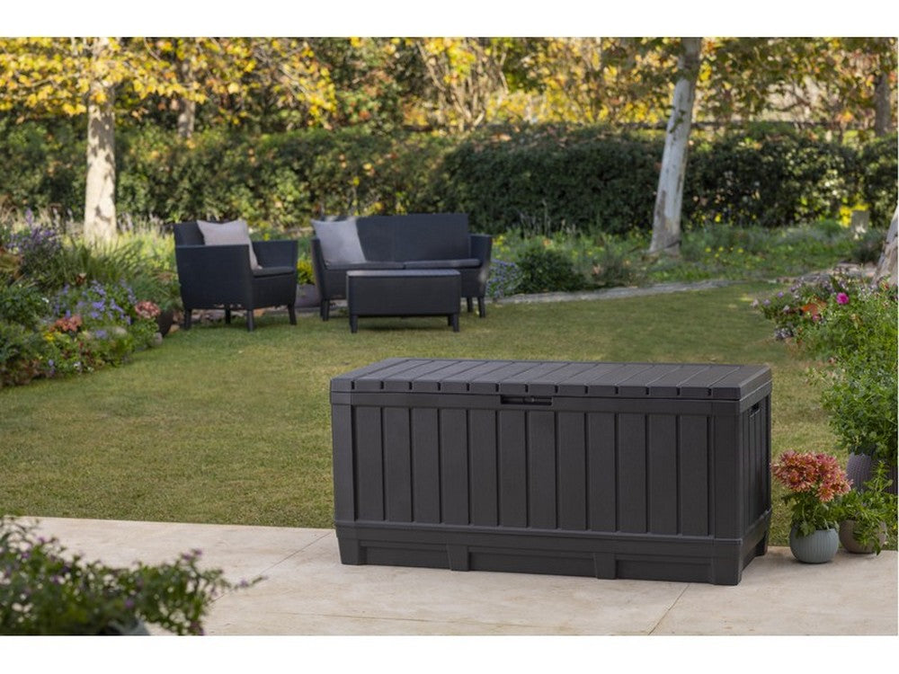 baule porta attrezzi da giardino kentwood cm. 128x53,6x59 h col. grafite vit51587