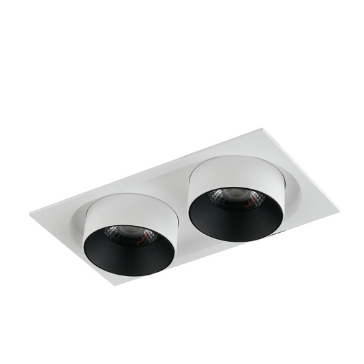 Incasso LED OUTSIDER bianco opaco con luce spot e testa estraibile ed orientabile 2x15W 3000K (luce calda)