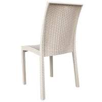 Sedia plastica  effetto rattan unico monoblocco colore beige 