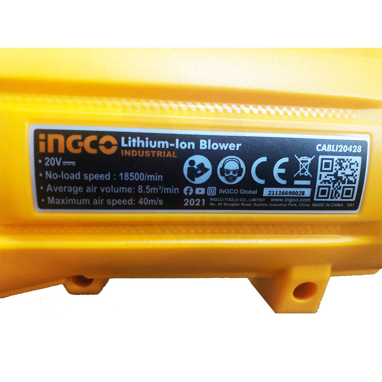 Soffiatore a batteria 20 v Brushless - Ingco CABLI20428