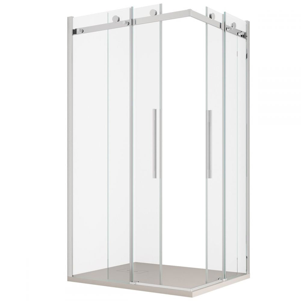 Box Doccia Angolare in Cristallo 8 MM Anticalcare Frameless Apertura Scorrevole - Misura: 70 x 90 x h200