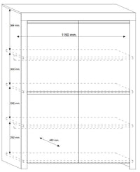 Mobile Alto 4 Porte e 4 Ripiani 118,5x50x140cm TFT  Amber Bianco Lucido