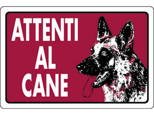 10pz cartello segnaletico attenti al cane cm. 30x20 vit7783