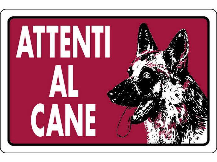 10pz cartello segnaletico attenti al cane cm. 30x20 vit7783