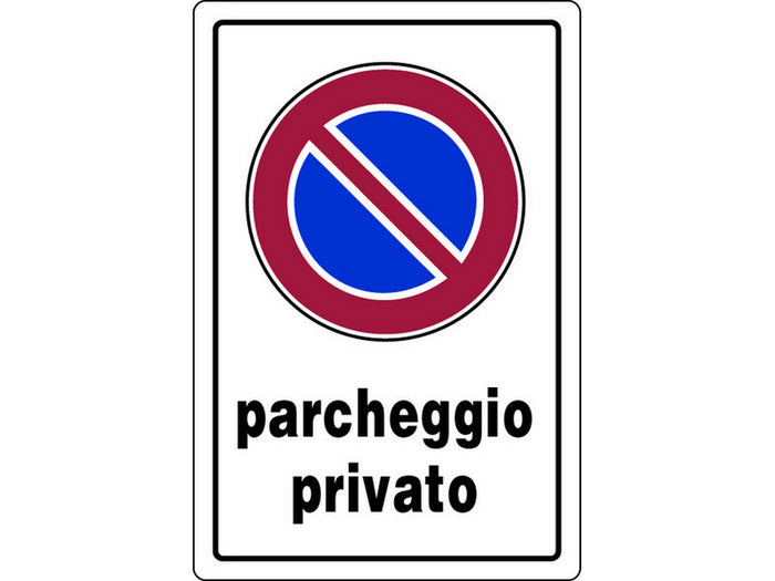 10pz cartello segnaletico parcheggio privato cm. 20x30 vit7774