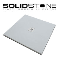 Piatto doccia in pietra SOLIDSTONE alto 2,8cm - Bianco RAL 9003 - Misura: 60x60 x 2,8h