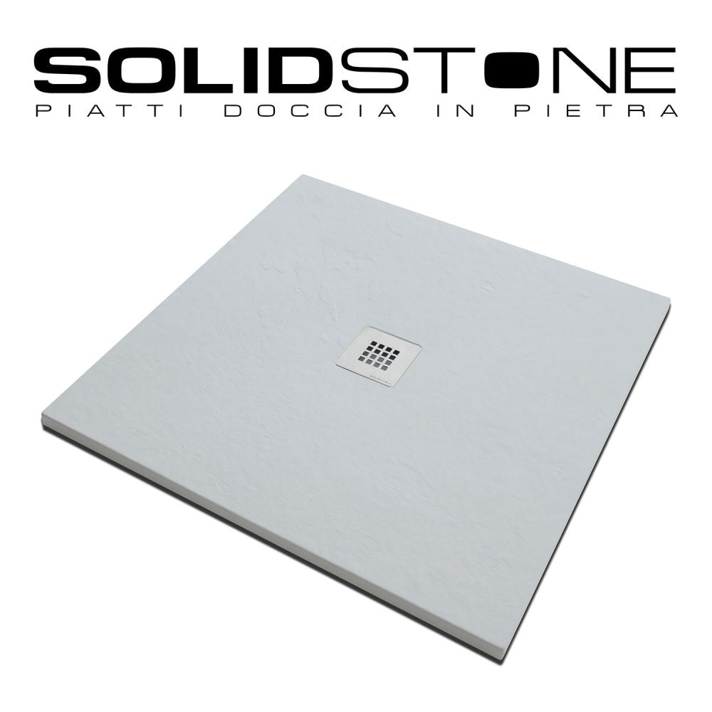 Piatto doccia in pietra SOLIDSTONE alto 2,8cm - Bianco RAL 9003 - Misura: 70x80 x 2,8h