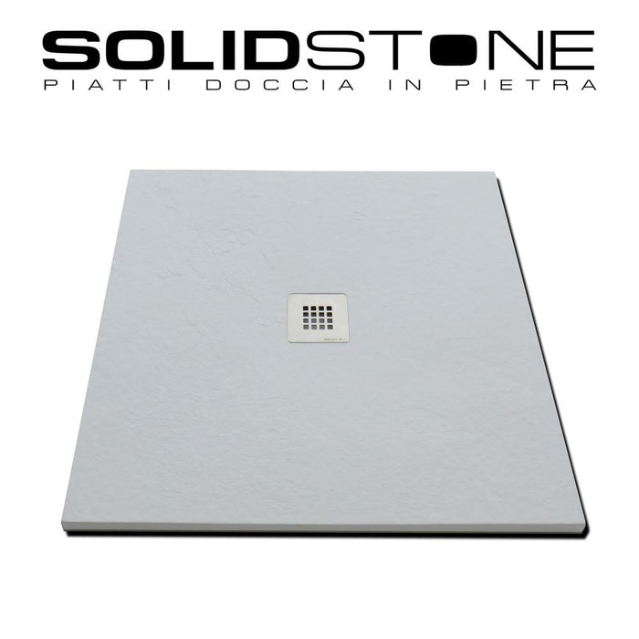 Piatto doccia in pietra SOLIDSTONE alto 2,8cm - Bianco RAL 9003 - Misura: 90x90 x 2,8h