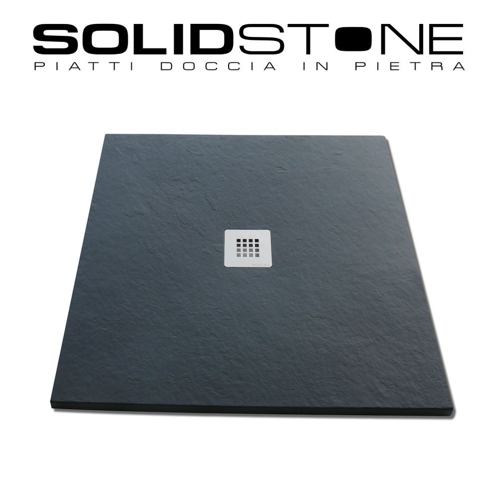 Piatto doccia in pietra SOLIDSTONE alto 2,8 cm - Antracite Grafite nero RAL 7016 - Misura: 80x180 x 2,8h