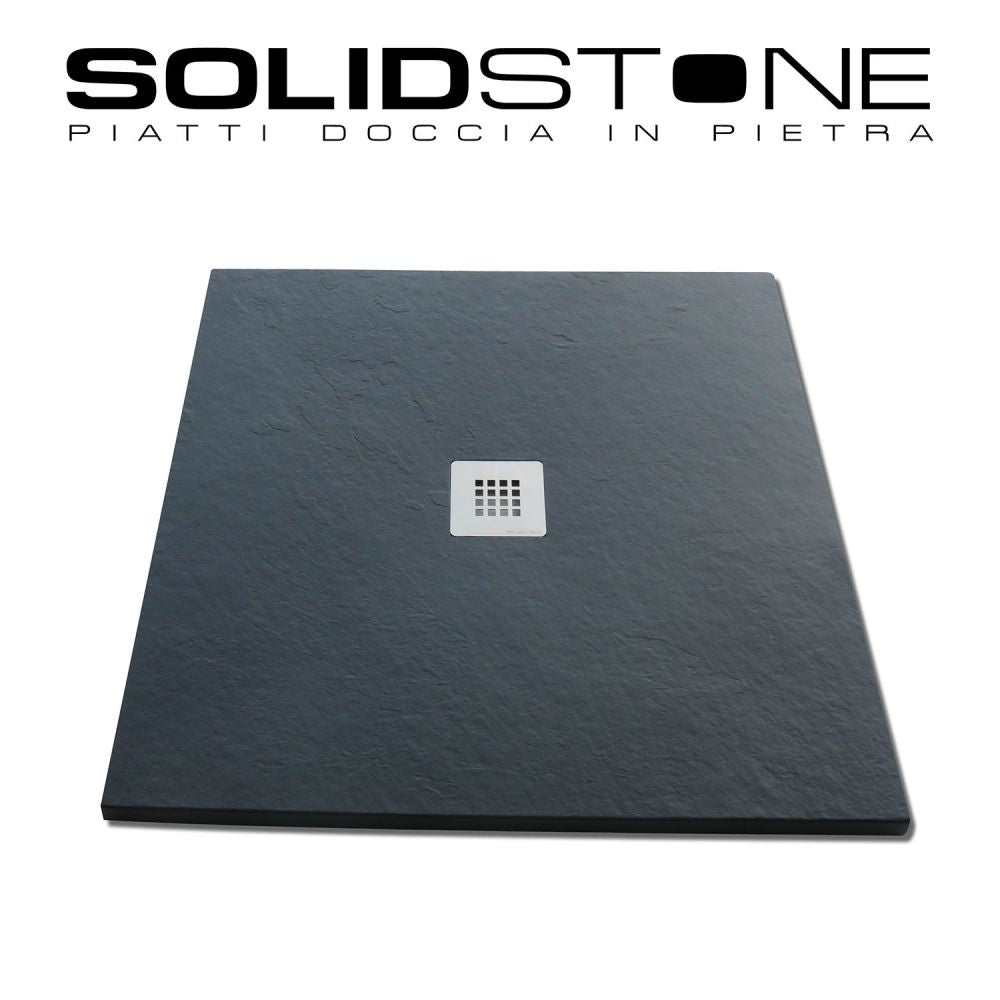 Piatto doccia in pietra SOLIDSTONE alto 2,8 cm - Antracite Grafite nero RAL 7016 - Misura: 70x70 x 2,8h