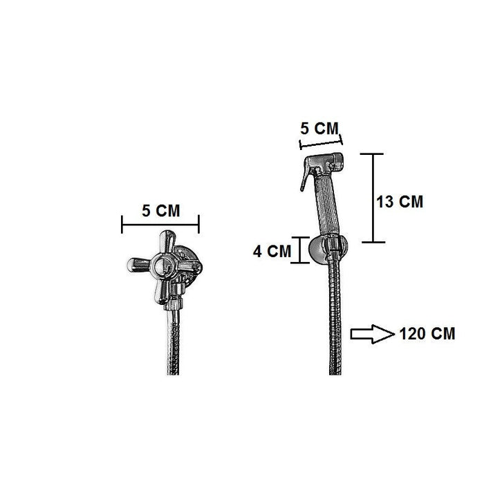 Set idroscopino doccetta bidet vintage epoca flessibile 120 cm 