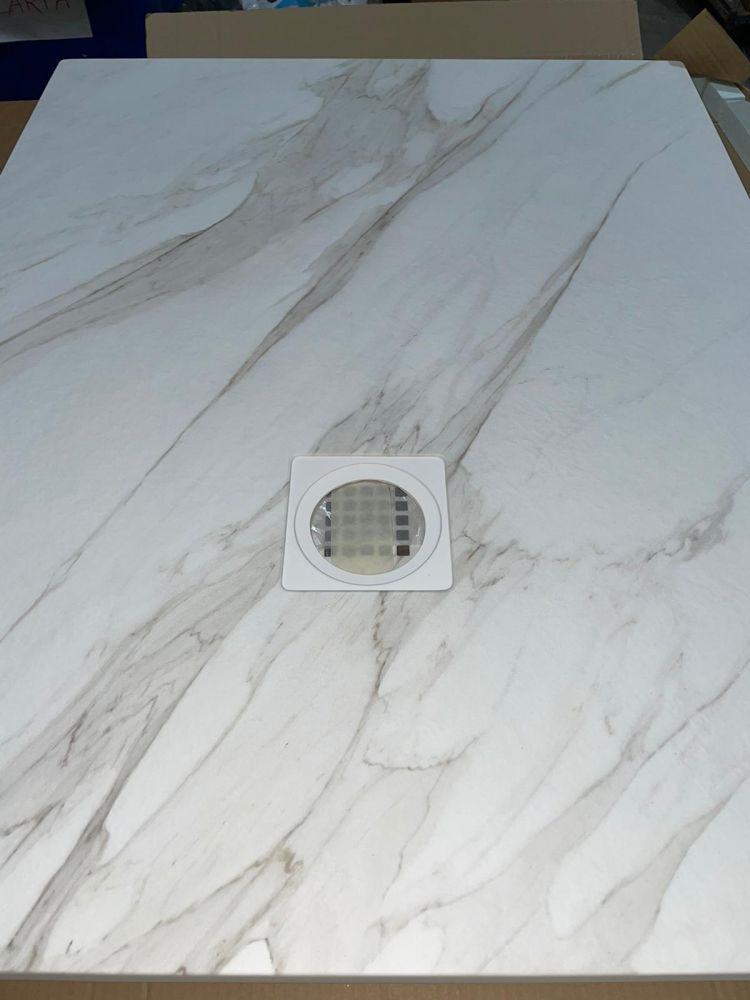 Piatto doccia in pietra SOLIDSTONE alto 2.8cm - MARMO BIANCO - Misura: 80x170 x 2,8h 