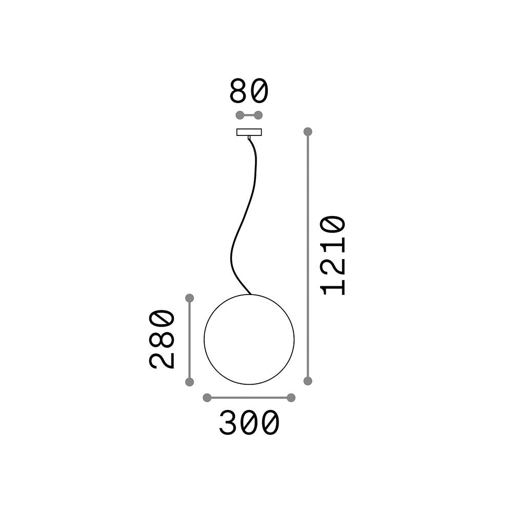 Sospensione Moderna Sole Alluminio Bianco 1 Luce E27 D30Cm