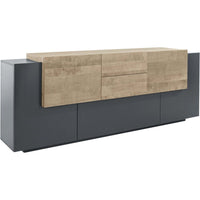 Madia 7 ante 2 cassetti per Soggiorno Moderna 220x40/45x86cm - ZENITH Colore: Antracite