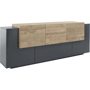 Madia 7 ante 2 cassetti per Soggiorno Moderna 220x40/45x86cm - ZENITH Colore: Antracite