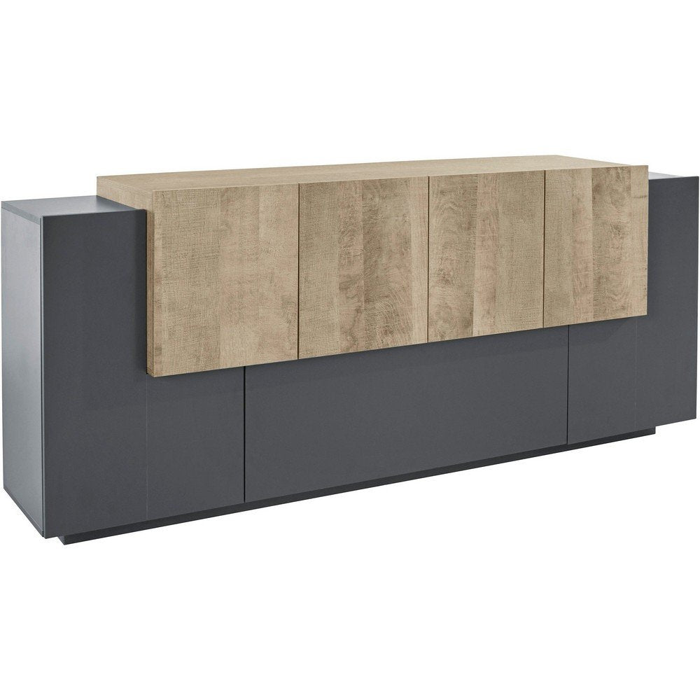 Madia 7 ante per Soggiorno Moderna 200x40/45x86cm - ZENITH Colore: Antracite