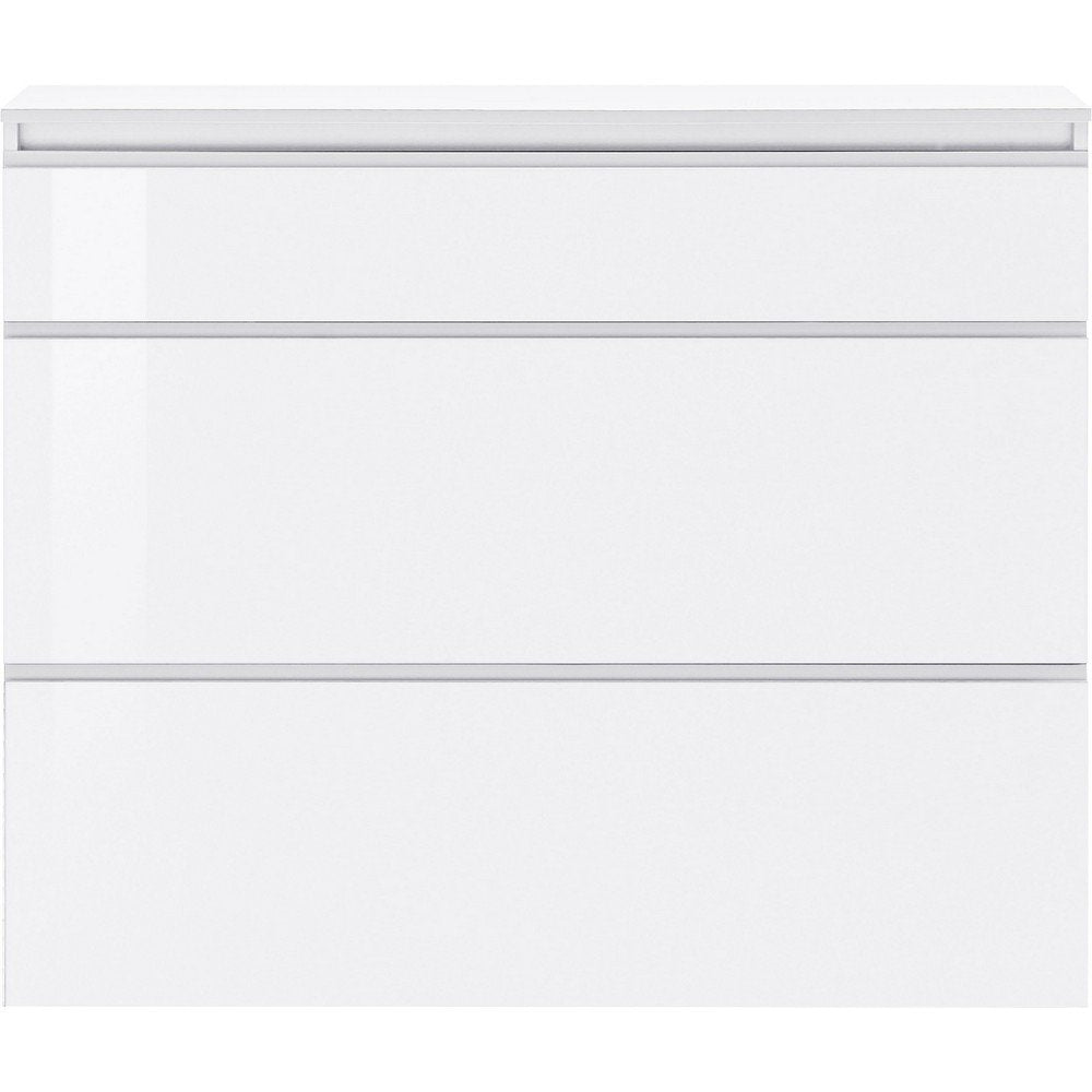 Scarpiera Moderna 3 Ante 120x26,5x108cm - SATURNO Colore: bianco laccato lucido