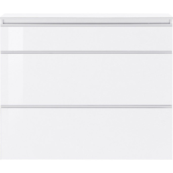 Scarpiera Moderna 3 Ante 120x26,5x108cm - SATURNO Colore: bianco laccato lucido