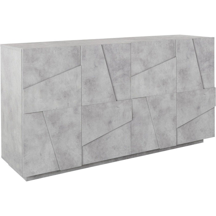 Madia 4 ante per Soggiorno Moderna 162,4x44,2x86cm - PULSE Colore: Cemento