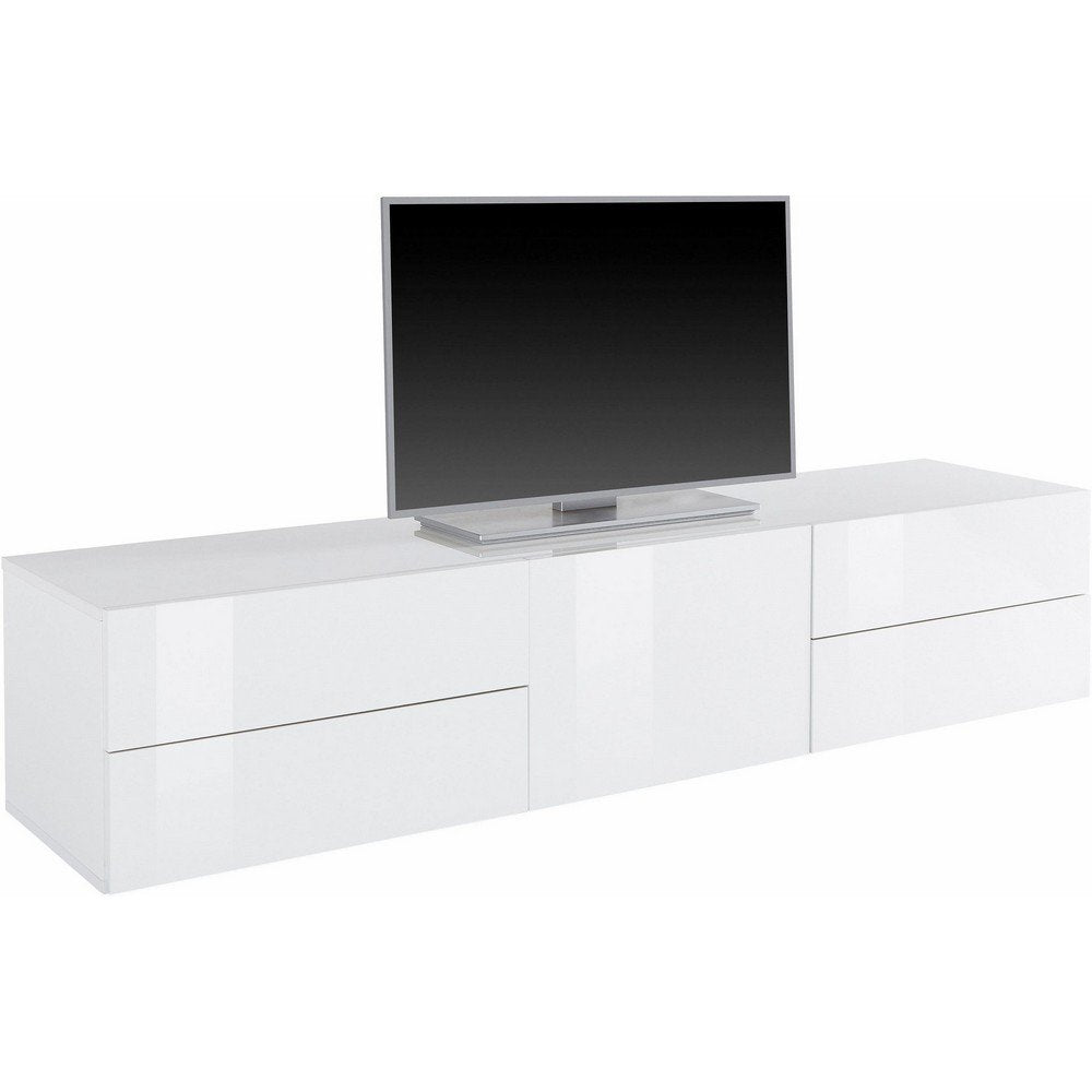 Mobile Porta Tv Moderno 170x40x47,7cm - NEXUS Colore: bianco laccato lucido