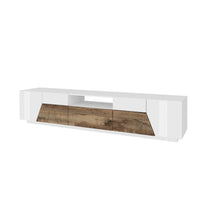 Mobile Porta Tv Moderno 220,1x43x46cm - NEBULA Colore: bianco laccato/ acero pereira