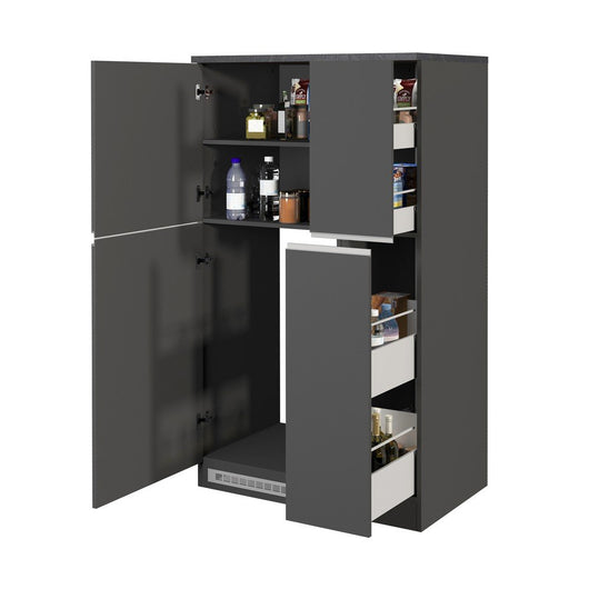 Set mobile Porta frigo con Portaspezie 90X60X164,5cm - NAUTILUS Colore: Antracite-Report