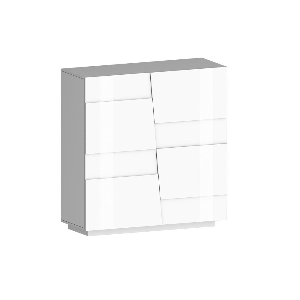 Credenza 2 ante moderna 120x44x126cm - INFINITY Colore: bianco laccato lucido