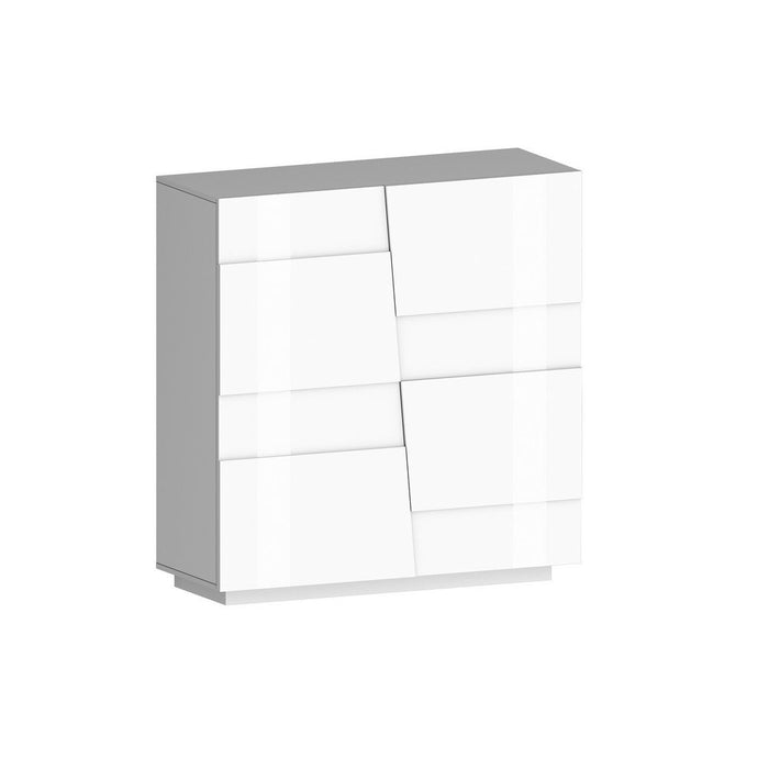 Credenza 2 ante moderna 120x44x126cm - INFINITY Colore: bianco laccato lucido