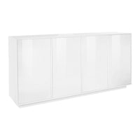 Madia 4 ante per Soggiorno Moderna 180,1x41,4x86cm - ENIGMA Colore: bianco laccato