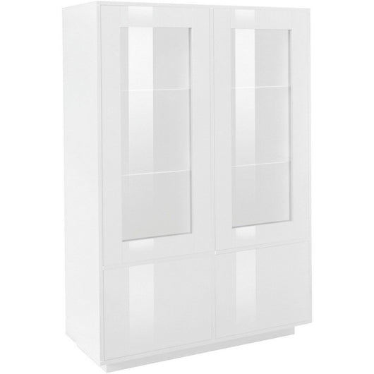 Vetrina Moderna per Soggiorno E Sala Da Pranzo 100,1x41,4x146cm - ENIGMA Colore: bianco laccato