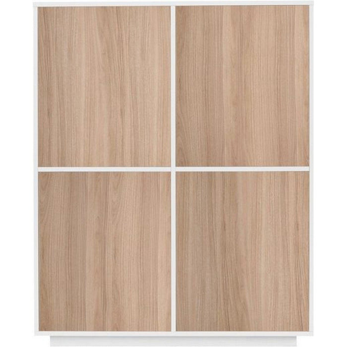 Madia 4 ante per Soggiorno Moderna 100,1x41,4x126cm - ENIGMA Colore: bianco laccato/noce caracalla