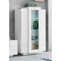 Vetrina Moderna per Soggiorno E Sala Da Pranzo 80x38x120,5cm - CELESTIA Colore: bianco laccato