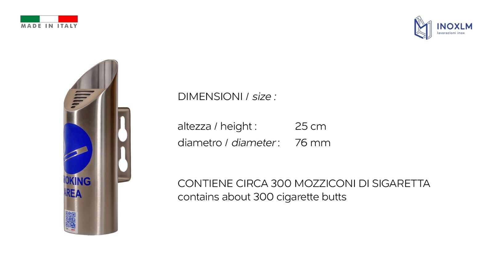 Posacenere in acciaio inox SLIM