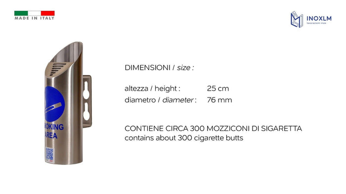 Posacenere in acciaio inox SLIM