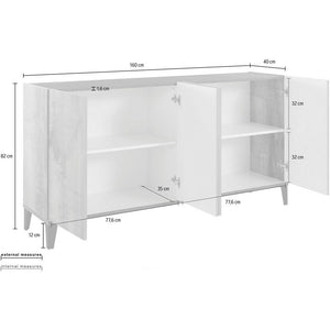 Madia 4 ante per Soggiorno Moderna 160x40x82cm - ARTEMIS