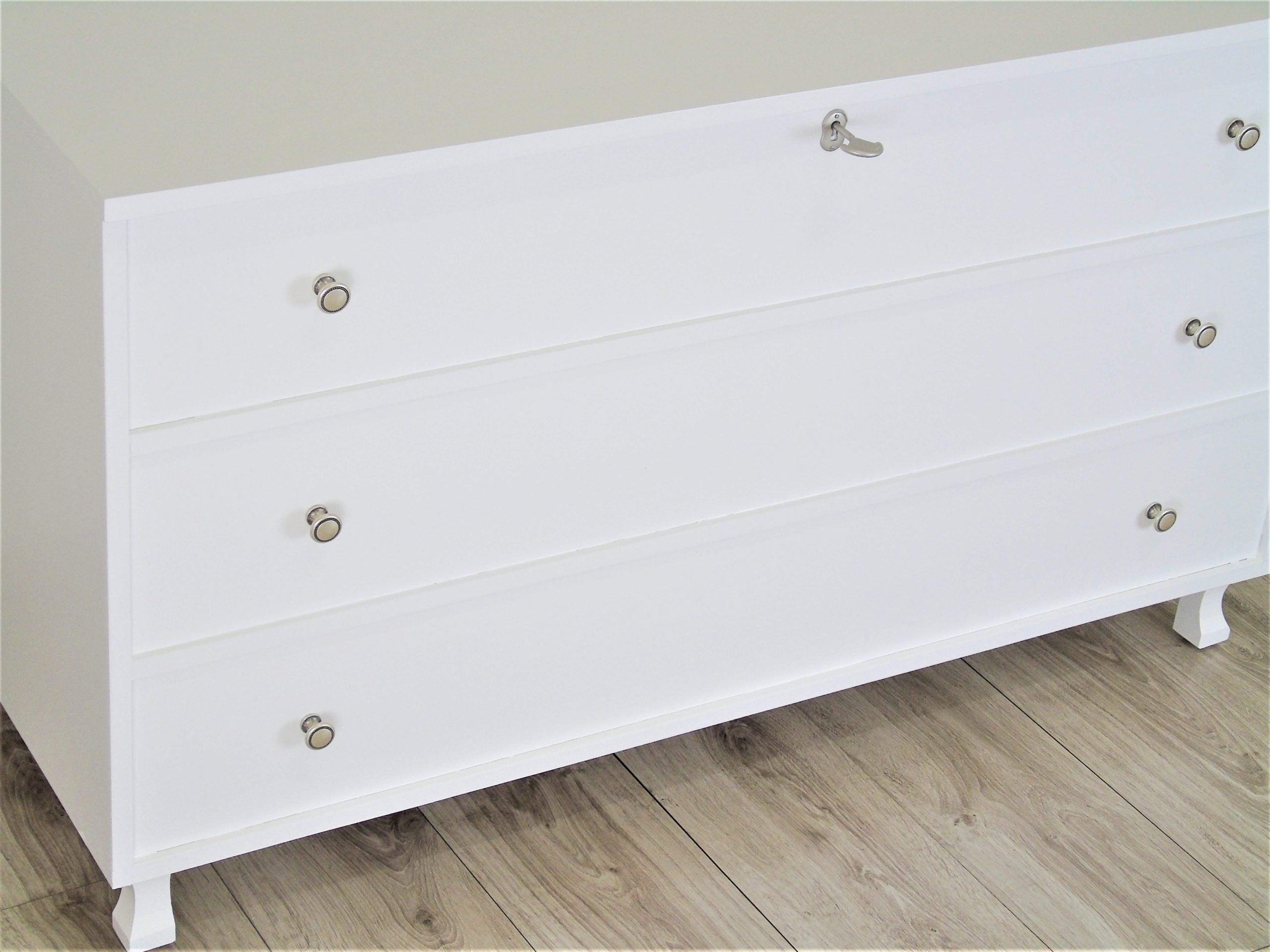 Baule panca in legno bianco opaco contemporaneo shabby chic