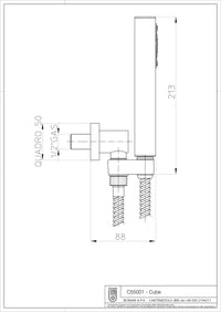 Bossini set doccia duplex modello CUBE completo di supporto e presa acqua