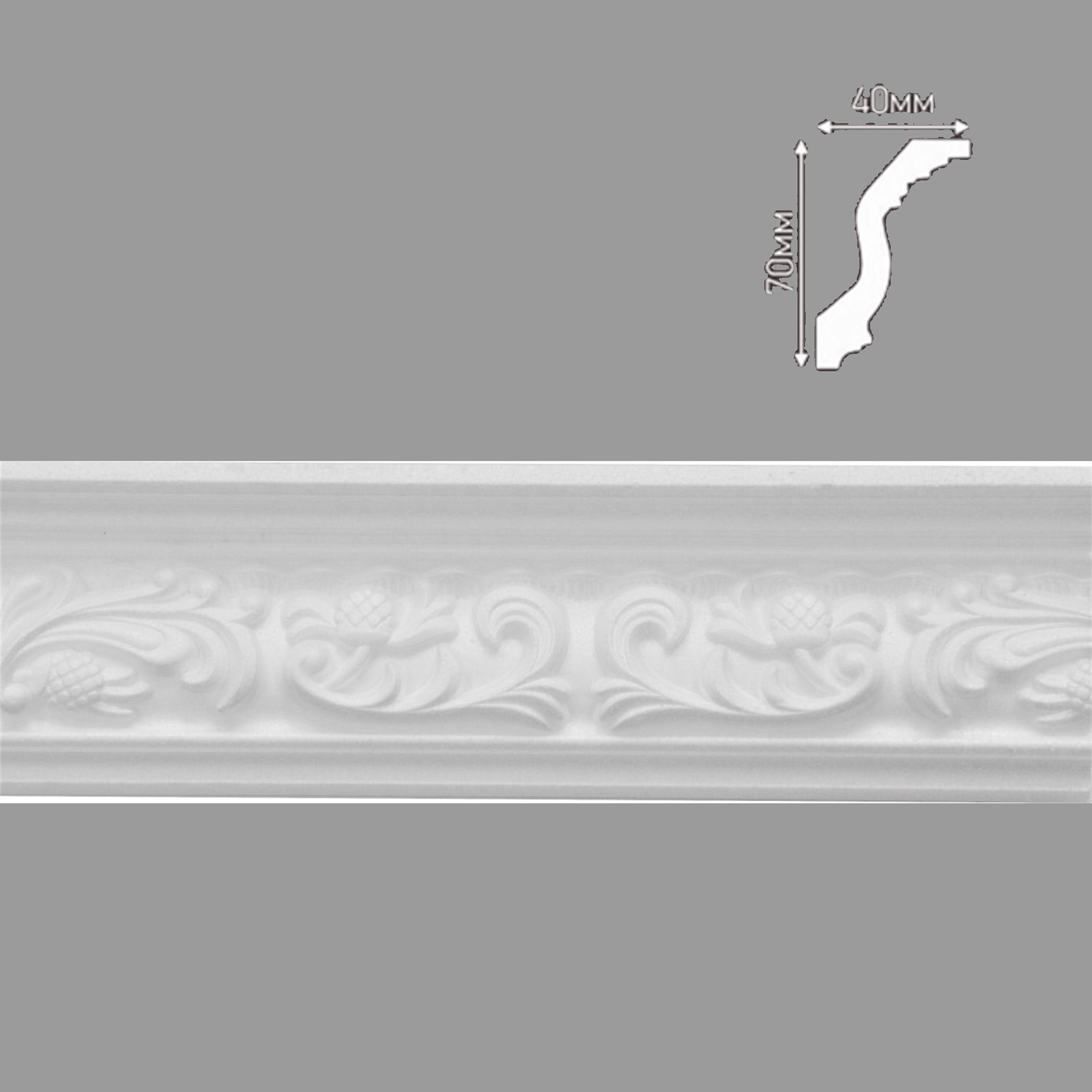 ml *** STOCK *** Pacco da 80ml di cornice decorativa in polistirene compatto XPS 70X40mm D137/80