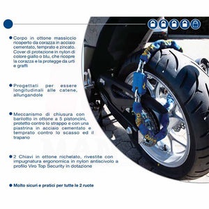 Lucchetto con catena e cover di protezione 1.2 mt - Viro Supermorso