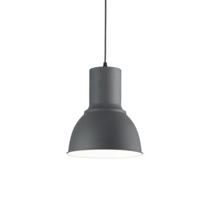 Sospensione Industrial-Minimal Breeze Metallo Grigio 1 Luce E27 D23,5Cm