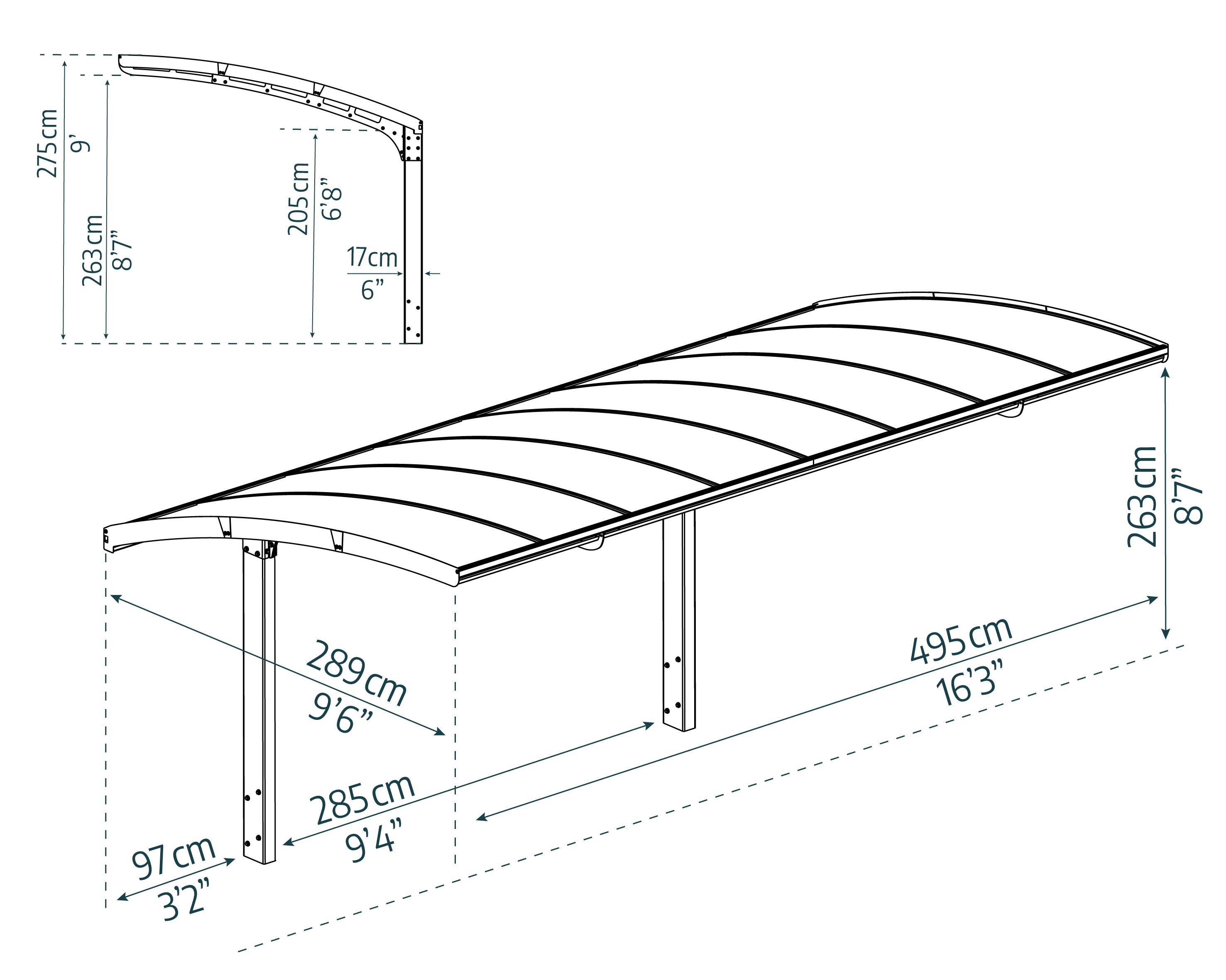 Canopia Arizona Breeze Carport in Alluminio 3 X 5 m