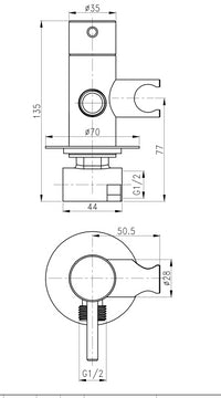 Kit doccetta bidet idroscopino in ottone completo di flessibile 120 cm