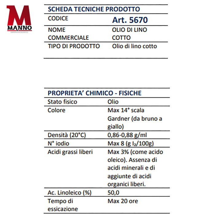 Olio di lino cotto - Multichimica 1 lt