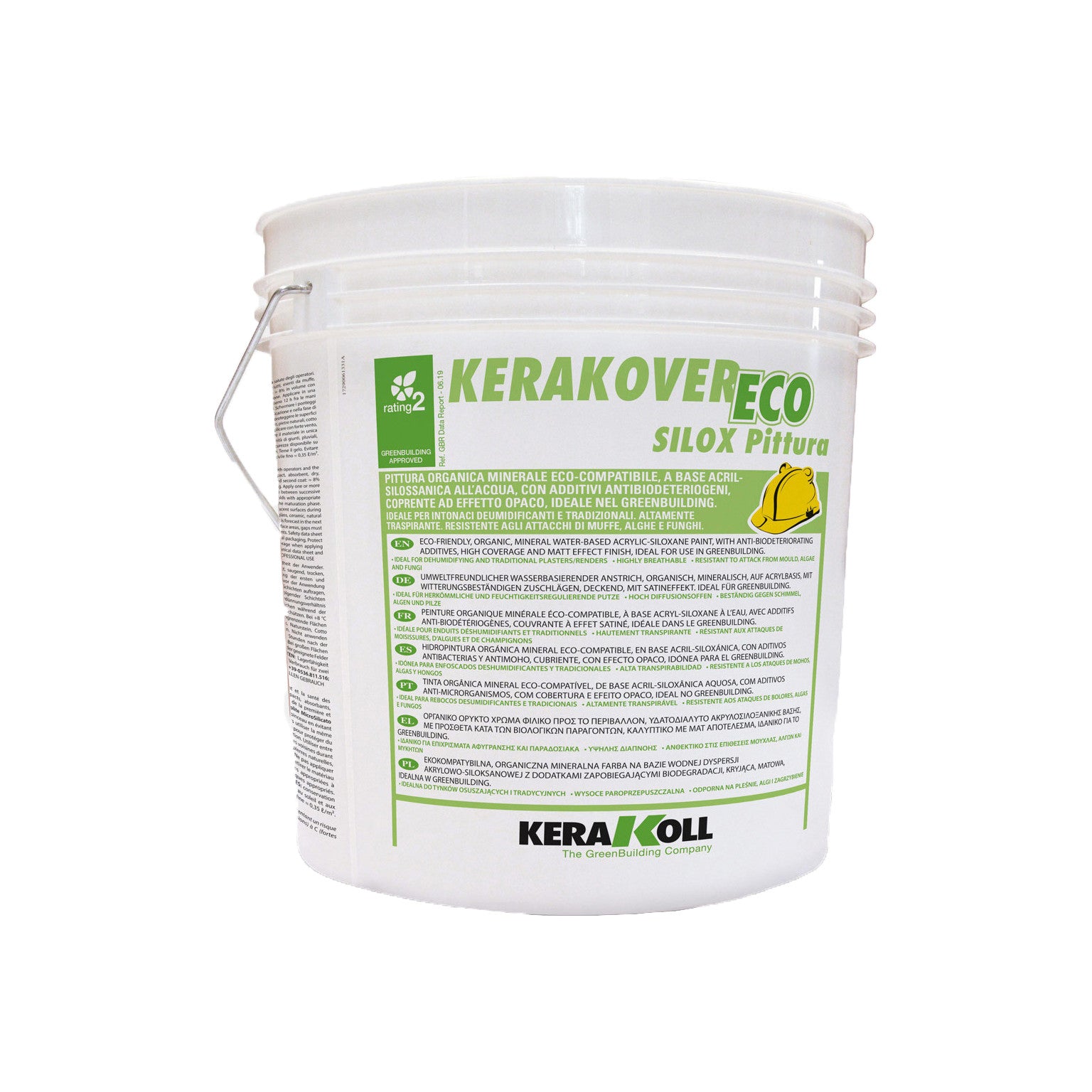 Kerakover Eco Silox Pittura-Pittura Organica Minerale Acrilsilossanica Coprente Ad Effetto Opaco Bianco 14 Lt-Kerakoll