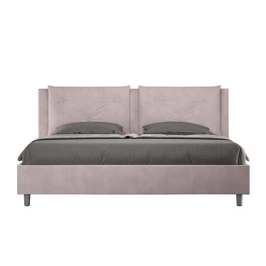 Letto Matrimoniale King size rivestito in Microfibra - APPIA Dimensione Rete: 180x210, Colore: Glicine, Tipologia Letto: Con Rete