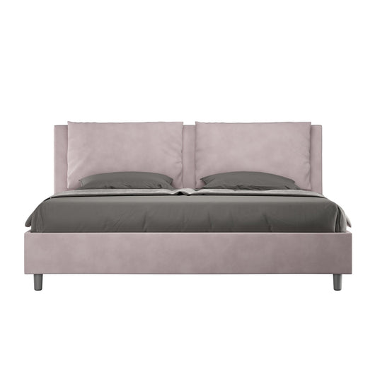 Letto Matrimoniale King size rivestito in Microfibra - ANTEA Tipologia Letto: Senza Rete, Dimensione Rete: 180x200, Colore: Glicine