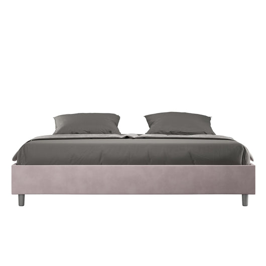 Letto Matrimoniale King size rivestito in Microfibra - AZELIA Tipologia Letto: Senza Rete, Dimensione Rete: 200x200, Colore: Glicine