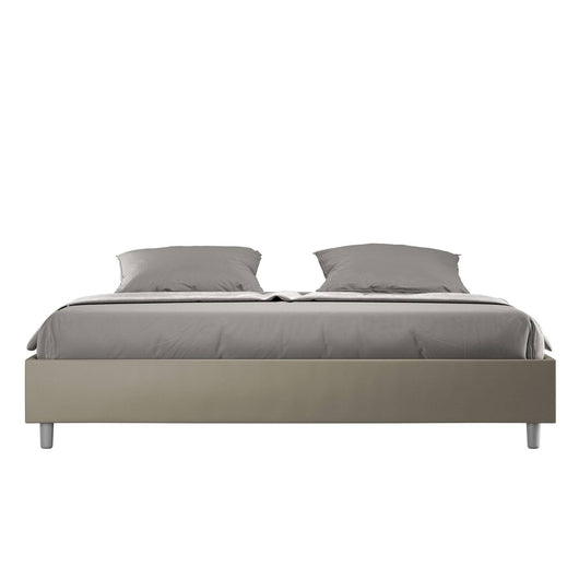 Letto Matrimoniale King size rivestito in Similpelle - AZELIA Tipologia Letto: Con Rete, Dimensione Rete: 180x210, Colore: Cappuccino