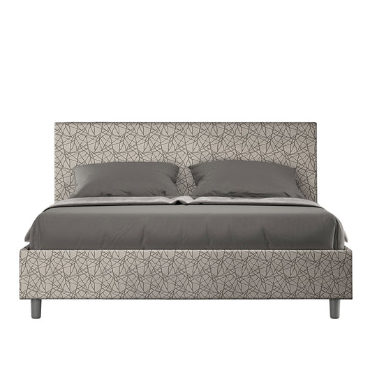 Letto Matrimoniale rivestito in Tessuto Era - ADELE Colore: Grigio, Dimensione Rete: 160x200, Tipologia Letto: Con Rete