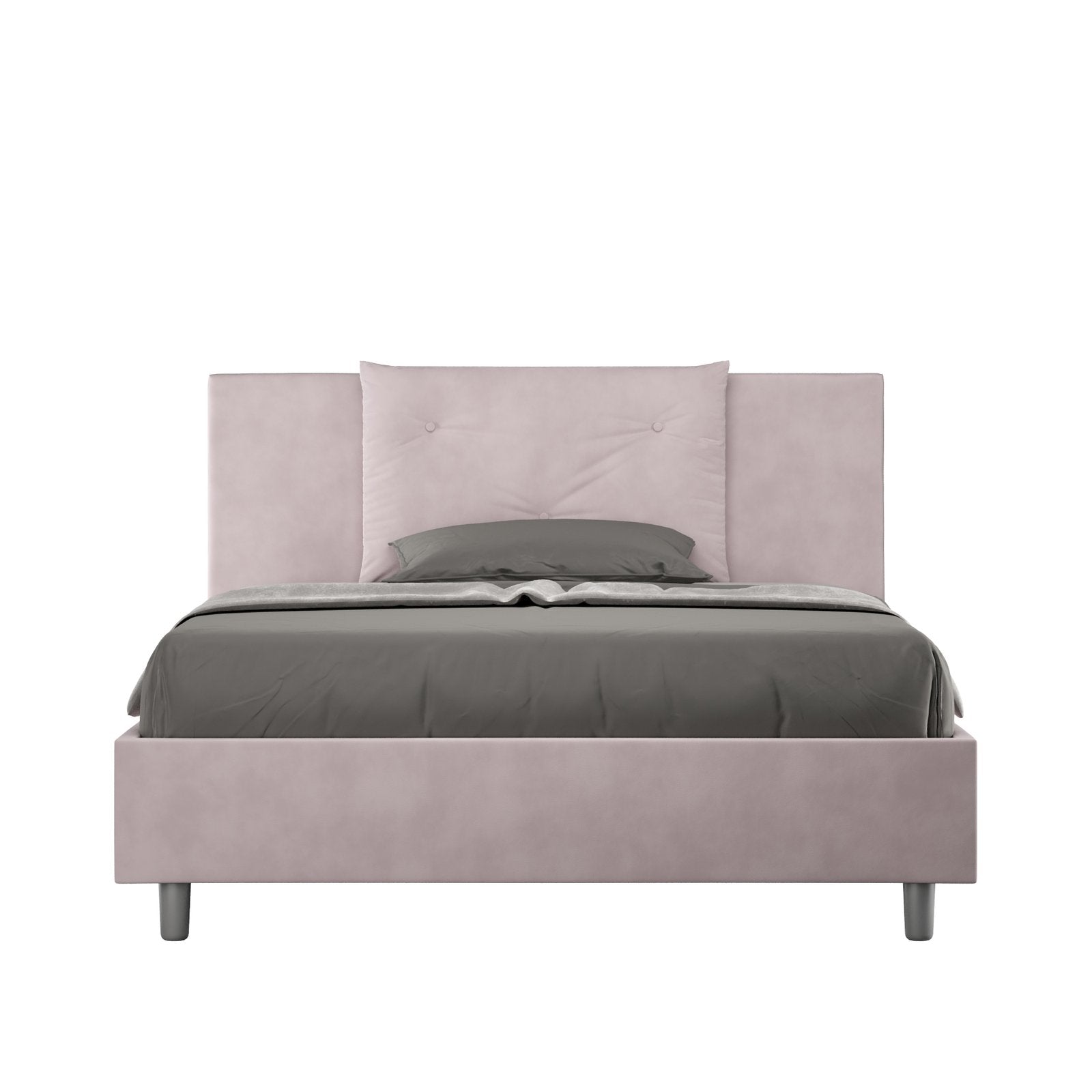 Letto alla Francese rivestito in Microfibra - APPIA Tipologia Letto: Con Rete e Contenitore, Dimensione Rete: 140x200, Colore: Glicine